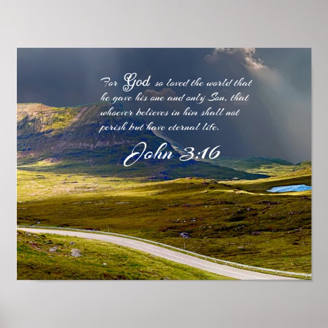 John 3:16 #9 NIV - Scripture Christian Wall Art Poster (Framsidan)