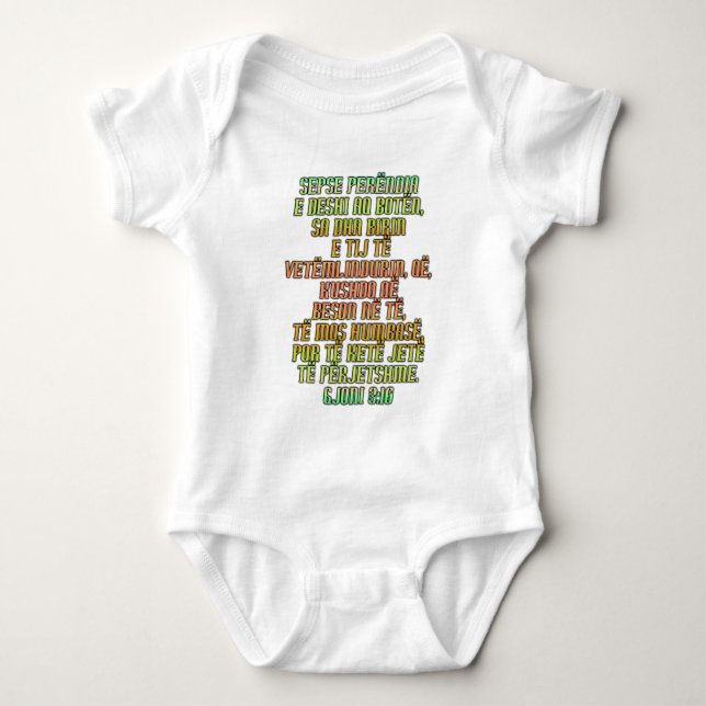 John 3:16 Albanska T-shirt (Framsida)