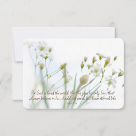 John 3:16 Anmärkning om uppmuntrande Blommigt Anteckningskort