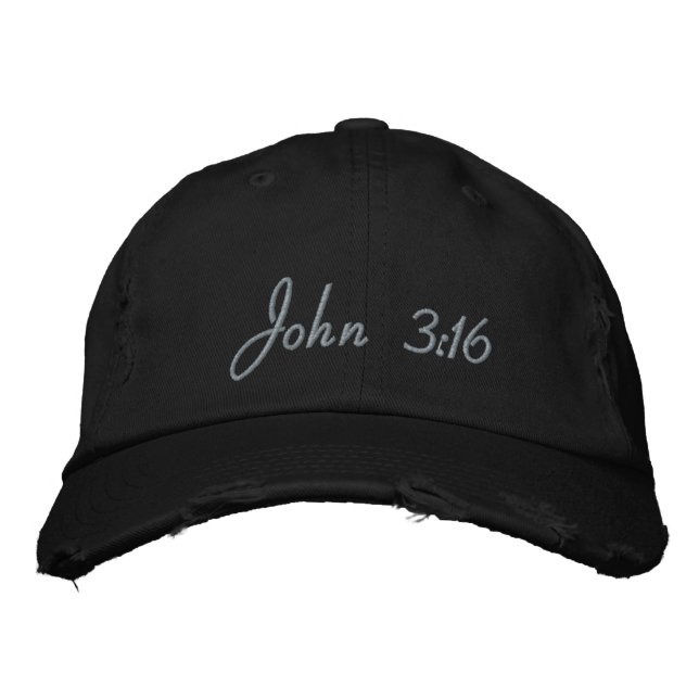 John 3:16 Anpassade Embroied Baseball Cap Broderad Keps (Framsida)