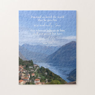John 3:16 Anpassningsbar Text Swiss Alpernas Ori Pussel