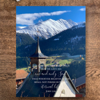 John 3:16 Anpassningsbar Text | Swiss Alpernas Ori Vykort