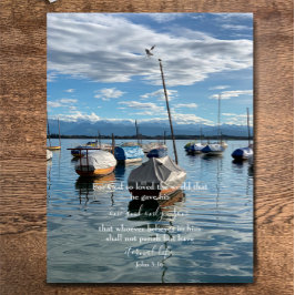 John 3:16 Anpassningsbar Text | Swiss Sjö Original Vykort
