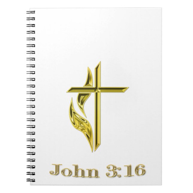 John 3:16 anteckningsbok med spiral (Framsidan)