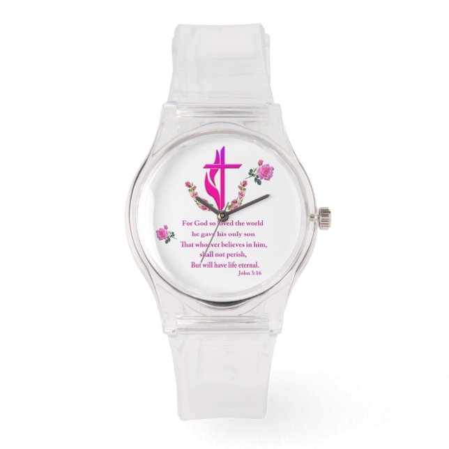 John 3:16 armbandsur (Framsida)