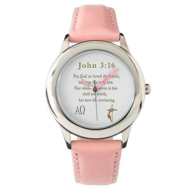 John 3:16 armbandsur (Framsida)