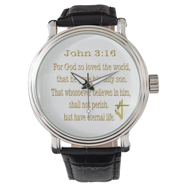 John 3:16 artiklar armbandsur (Framsida)