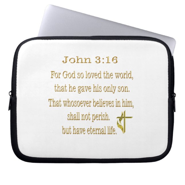 John 3:16 artiklar laptop fodral (Framsidan)