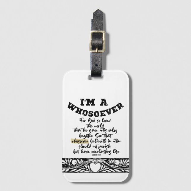 John 3.16 bagagebricka (Framsida vertikal)