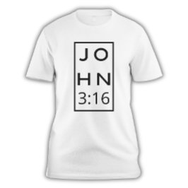 John 3:16 Berömd Bibelcitat Herr-Dräkt T Shirt