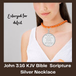 John 3:16 Bibelcitat för skript Sterling Silver Halsband<br><div class="desc">John 3:16 Kristna gåvor</div>
