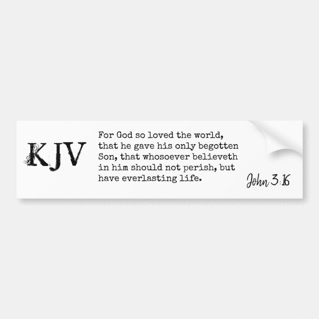 John 3:16 Bibelcitat - Kan anpassas Bildekal (Framsidan)