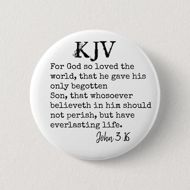 John 3:16 Bibelcitat - Kan anpassas Knapp (Framsida)