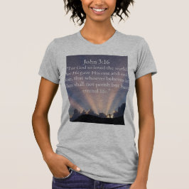 John 3:16 Bibelvers Dam T-shirt