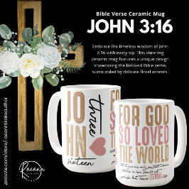 John 3:16 Bibelvers Keramikkopp Kaffemugg
