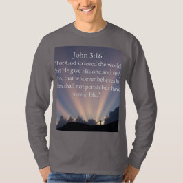John 3:16 Bibelvers Mäns Långärmad T-Shirt