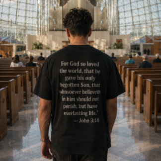 John 3:16 Bibelvers T-Shirt | Kristet Förtroende
