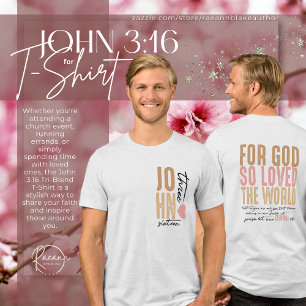 John 3:16 Bibelvers Tri-Blend Tröja