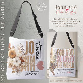 John 3:16 Bibelvers Vit Toteväska Axelväska