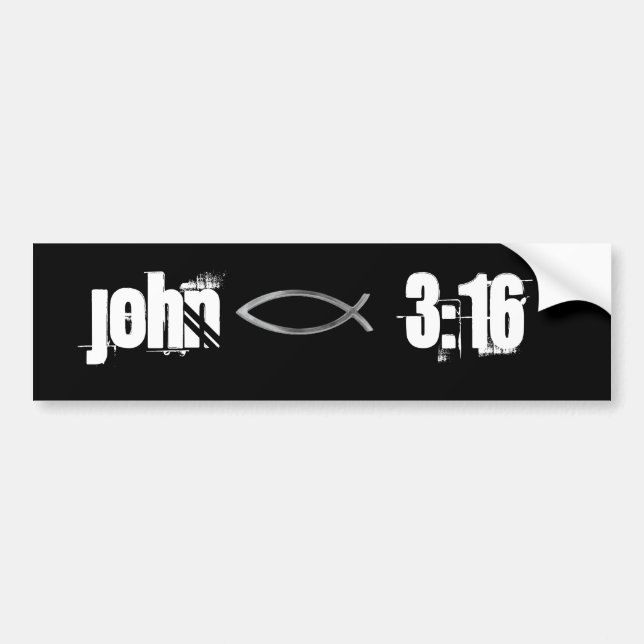 John 3:16 Bible Quote Anpassa den Bildekal (Framsidan)