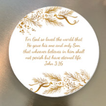 John 3:16 Bible Scripture Elegant Golden jul