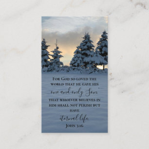 John 3:16 Bible Verse Anpassningsbar Text Original Visitkort
