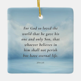 John 3:16 Bible Verse-bild Julgransprydnad Keramik
