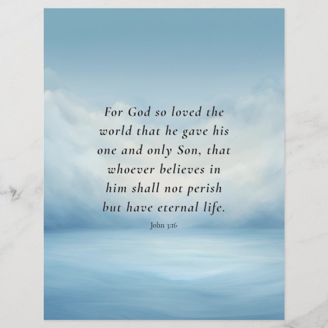 John 3:16 Bible Verse-bild Reklamblad (Framsidan)