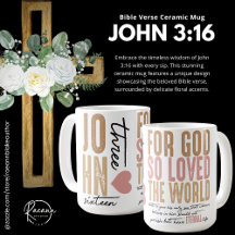 John 3:16 Bible Verse Ceramic Mugg