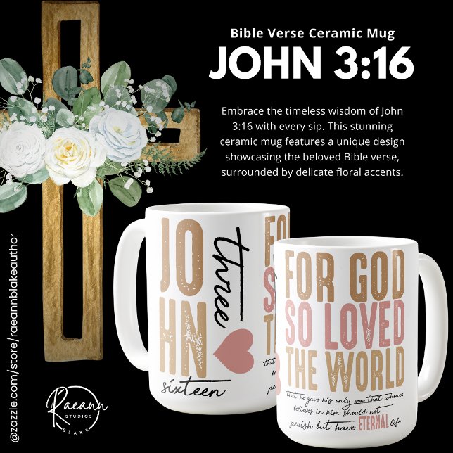 John 3:16 Bible Verse Ceramic Mugg (Skapare uppladdad)