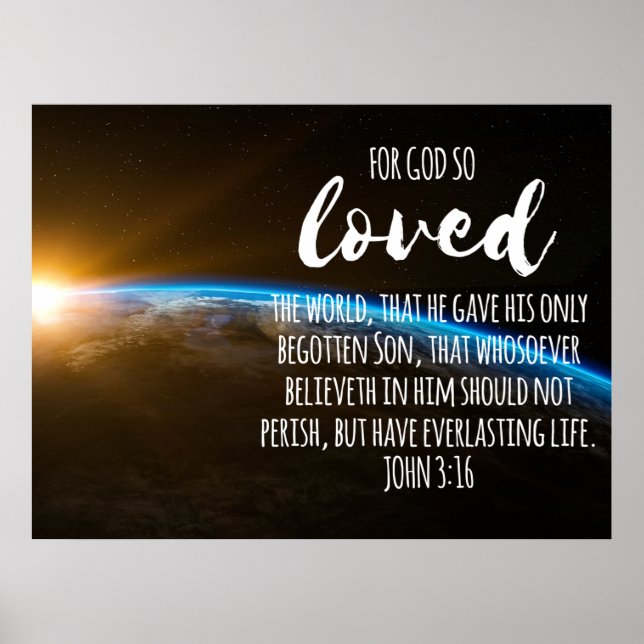 John 3:16 Bible Verse Christian Poster (Framsidan)