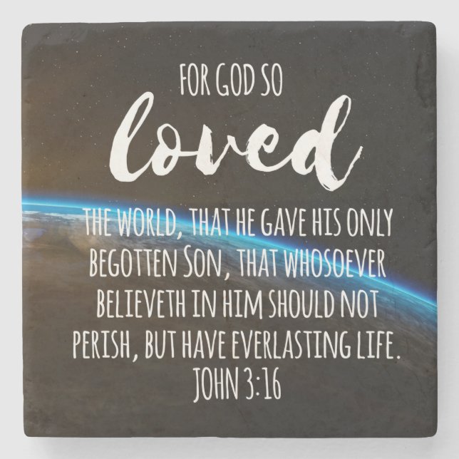 John 3:16 Bible Verse Christian Stenunderlägg (Framsidan)