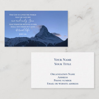 John 3:16 Bible Verse | Matterhorn Original Photo Visitkort