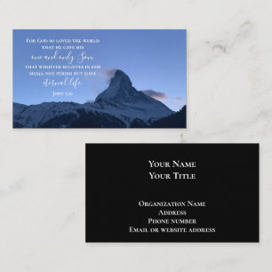 John 3:16 Bible Verse Matterhorn Photo Pastor Visitkort