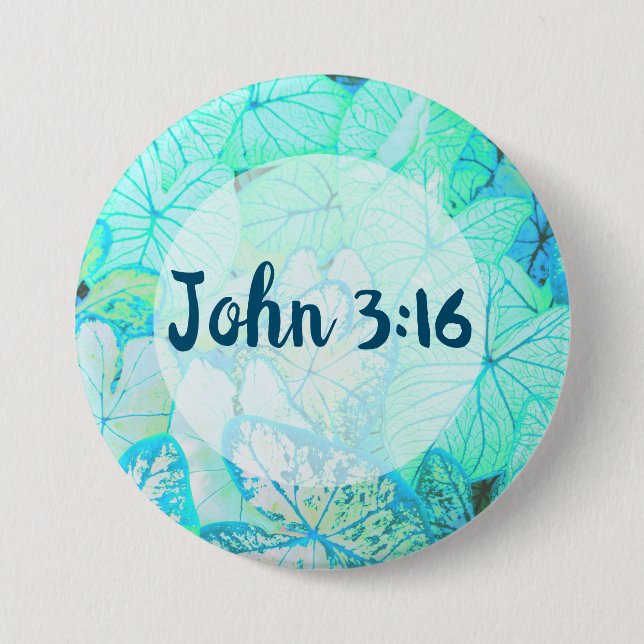 John 3:16 Bible Verse Pin Button Knapp (Framsida)