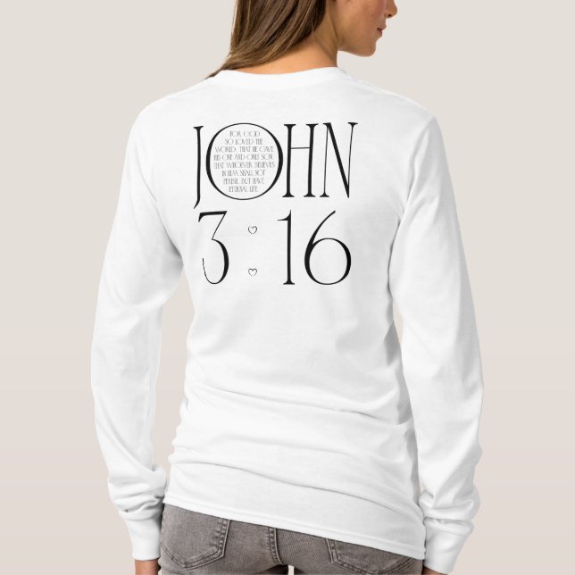 John 3:16 Bible Verse T Shirt (Baksida)