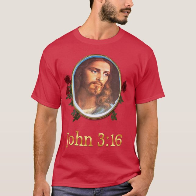 John 3:16 Bible verse T Shirt (Framsida)