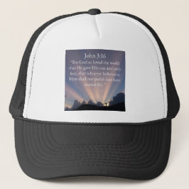 John 3:16 Bible Verse Trucker Hat Keps