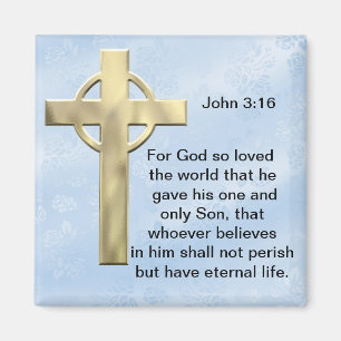 John 3:16 (blå) magnet