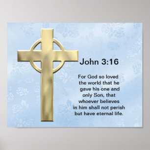John 3:16 (blå) poster