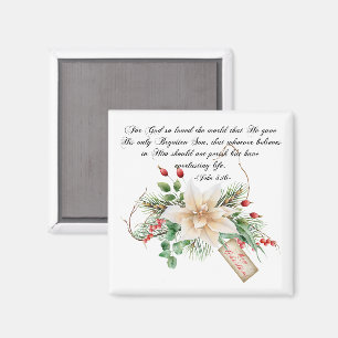 John 3:16 - Blommigten God jul Scripture Magnet