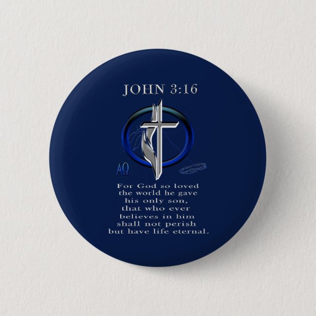 John 3:16 Buttons Knapp (Framsida)