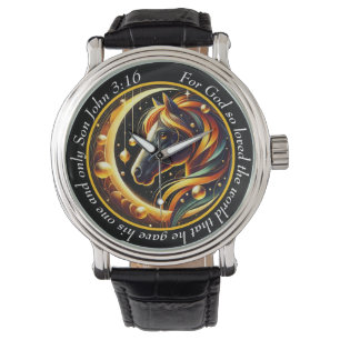 John 3:16 Celestial Häst Urverk Andlighet Tro Armbandsur