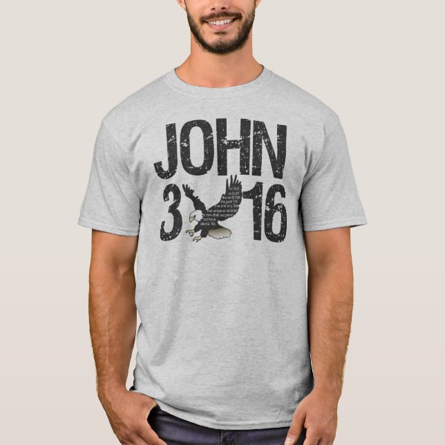 John 3:16 Chirstian T-shirt (Framsida)