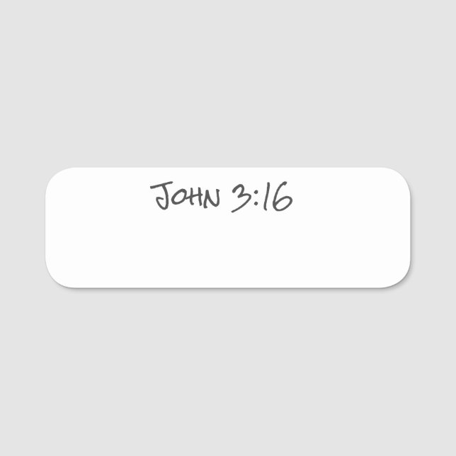 John 3:16 Christian Faith Bible Verse Reusable Namnbricka (Framsida)