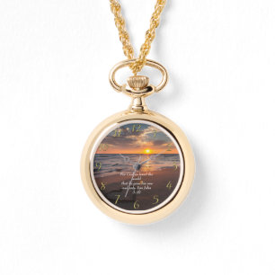 John 3:16 Christian Faith Sea med solnedgång Armbandsur