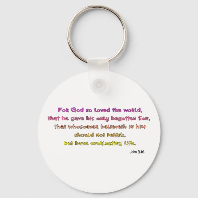 John 3:16 Christian Gift Nyckelring (Framsida)