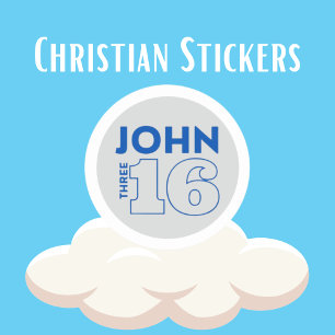 John 3:16 Christian Stickers Runt Klistermärke