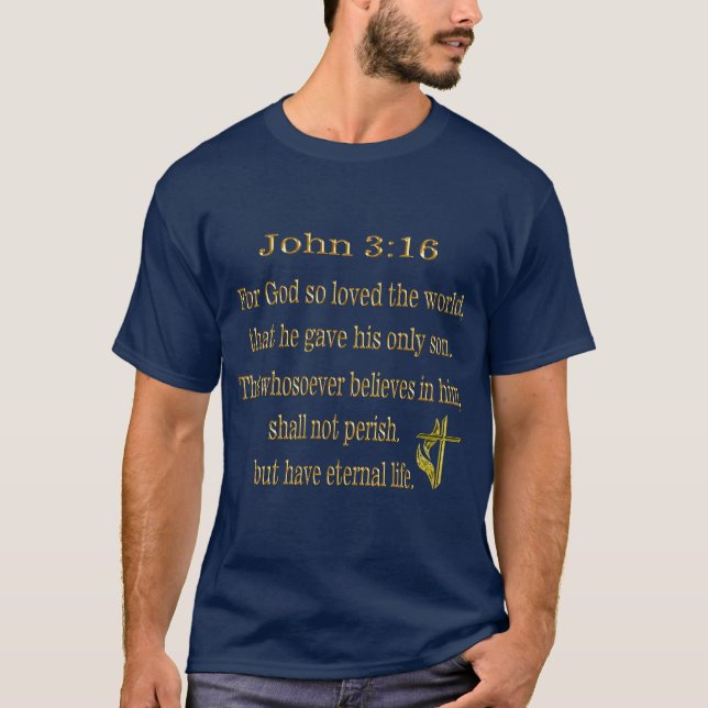 John 3:16 Christian t-shirt (Framsida)