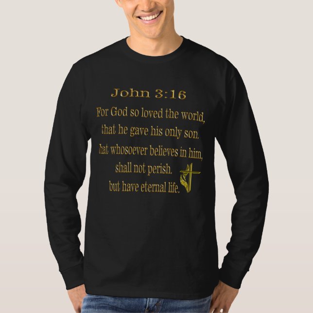John 3:16 Christian t-shirt (Framsida)